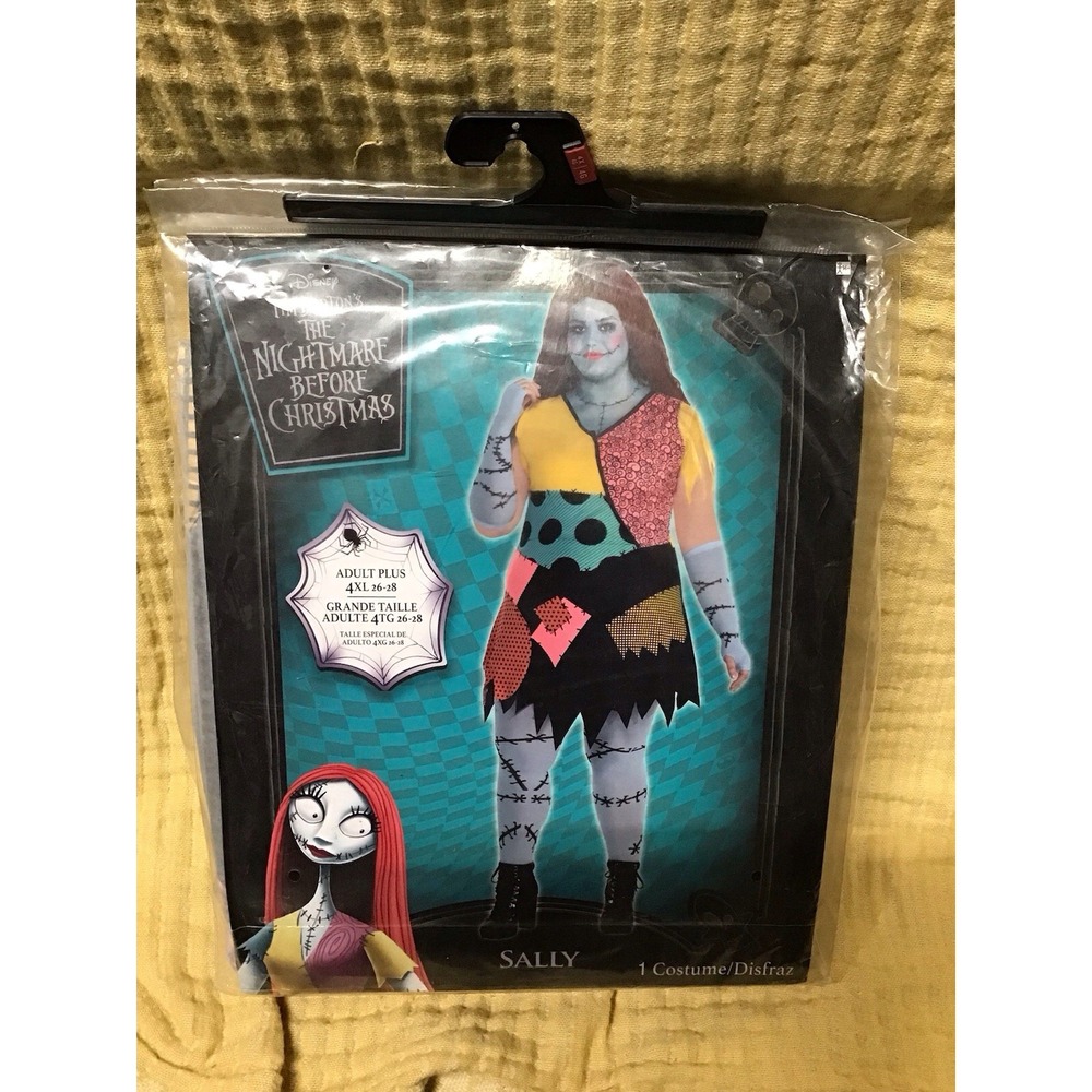Sally Nightmare Before Christmas Cosplay Costume Plus Size 4XL 26-28 New Wig
